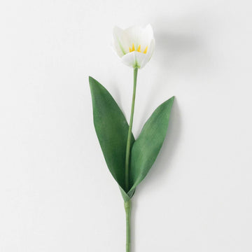Faux Garden Tulip Stem / White