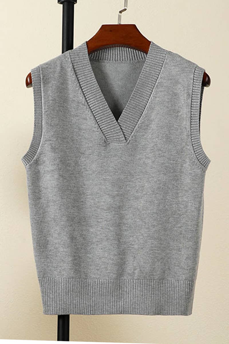 Siena Sleeveless V- Neck Pullover Sweater