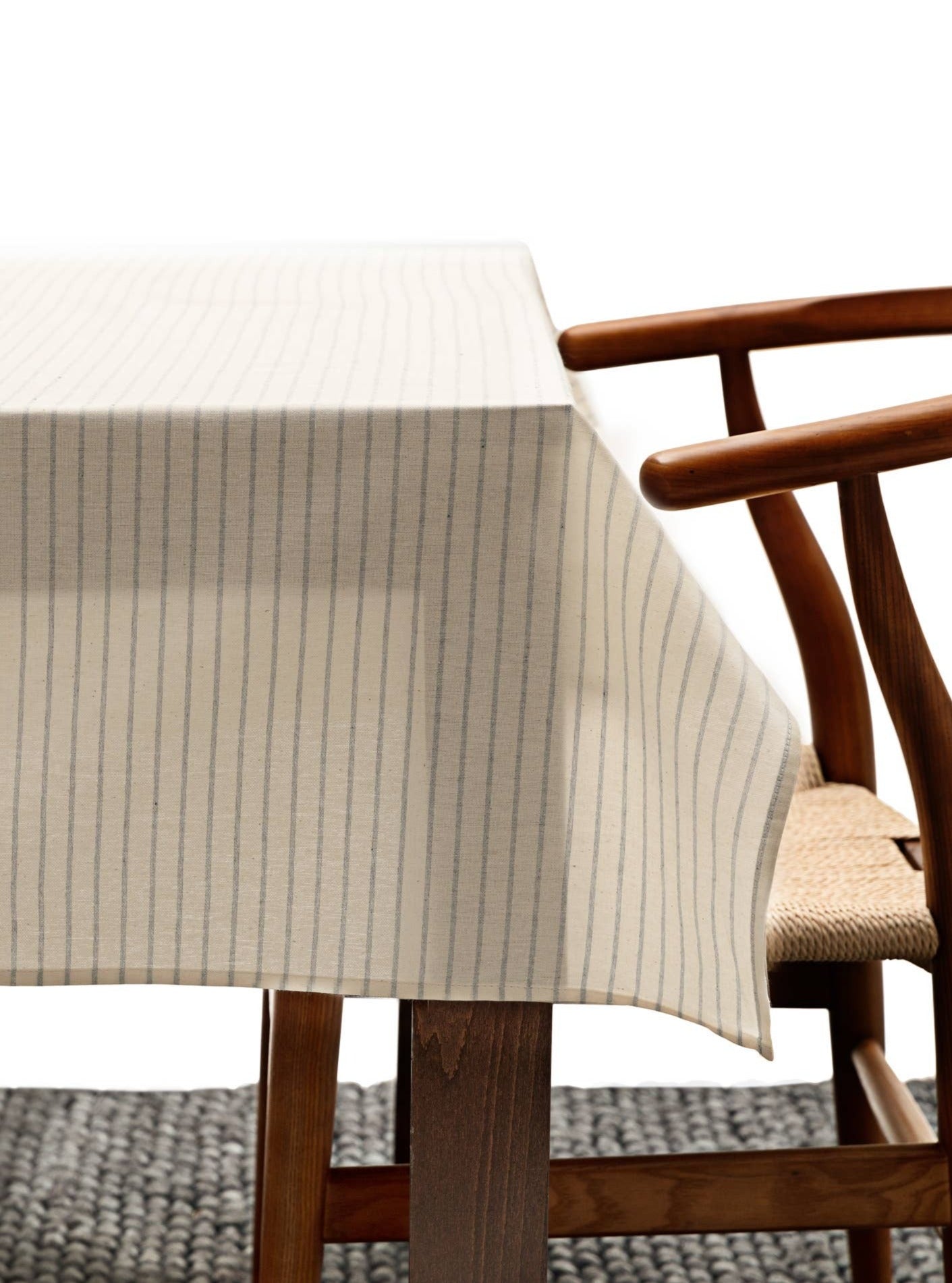 Natural Striped Tablecloth - Cloth + Cabin