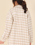 CANDY Beige Check Shacket