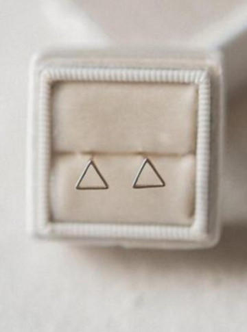 Outline Triangle Stud Earrings - Cloth + Cabin