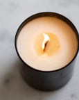 Black Tumbler Wood Wick Candle / Juniper + Rose