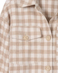 CANDY Beige Check Shacket