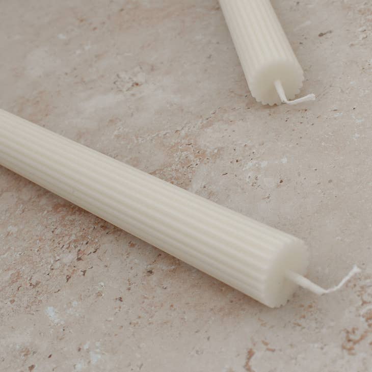 Cream Roman Taper Candle Set