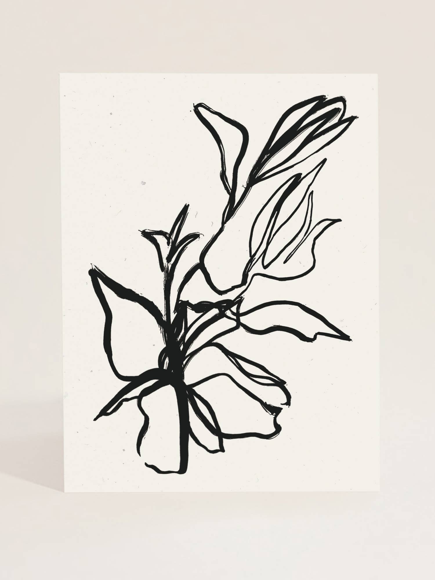 Flora Art Print in Noir 8&quot; x 10&quot;