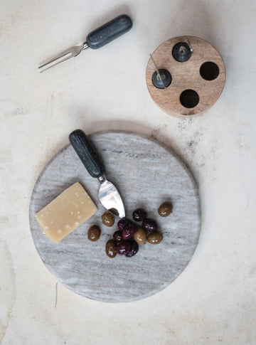 Small Round Marble Reversible Cutting Board