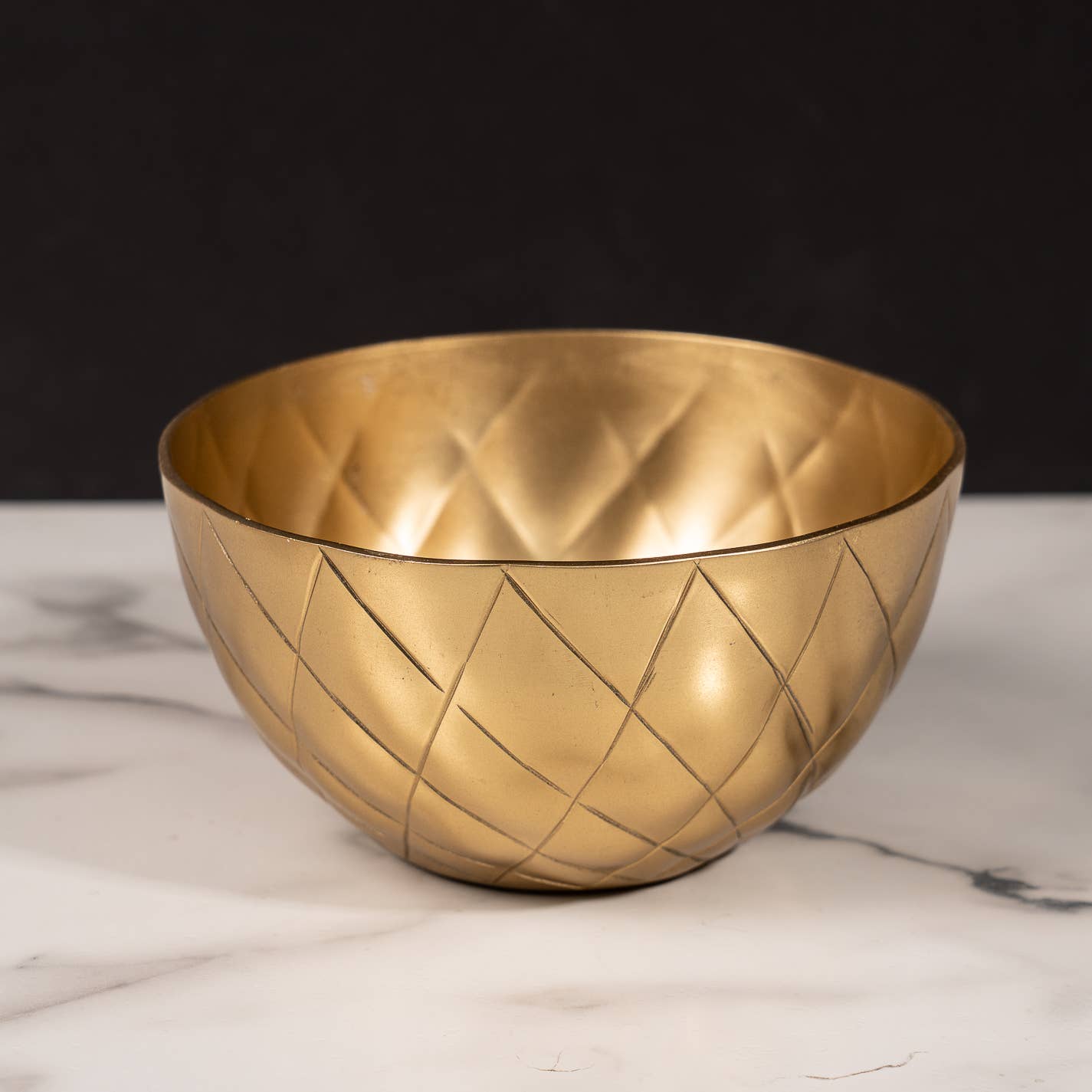 Gold Crosshatch Satin Bowl