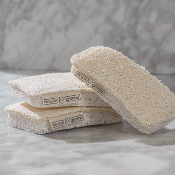 Loofah & Wood Pulp Sponges / Set of 3
