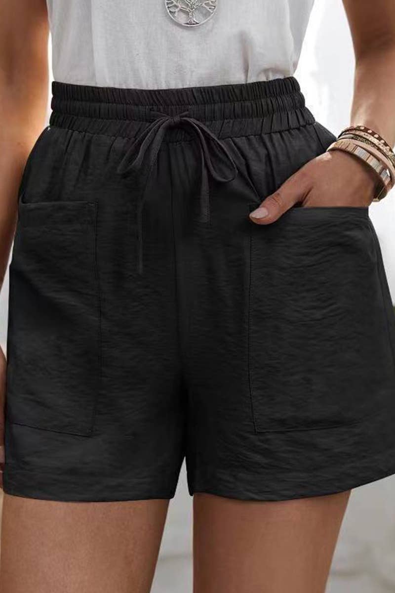 Alexis Black Linen Shorts | Final Sale
