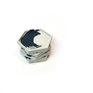 Geometric Concrete Coasters (set of 4) / Painted