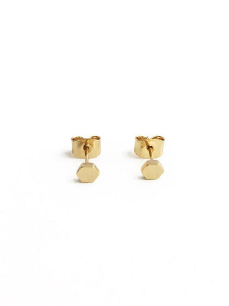 Mini Hexagon Stud Earrings - Cloth + Cabin