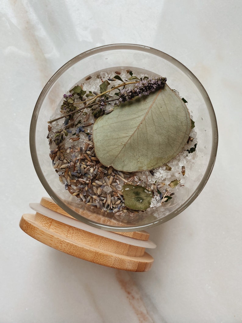 Breathe Easy Botanical Bath Salts | 14 oz bamboo jar