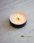 Black Mini Tin Candle / Juniper + Rose