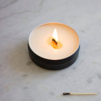 Black Mini Tin Candle / Juniper + Rose