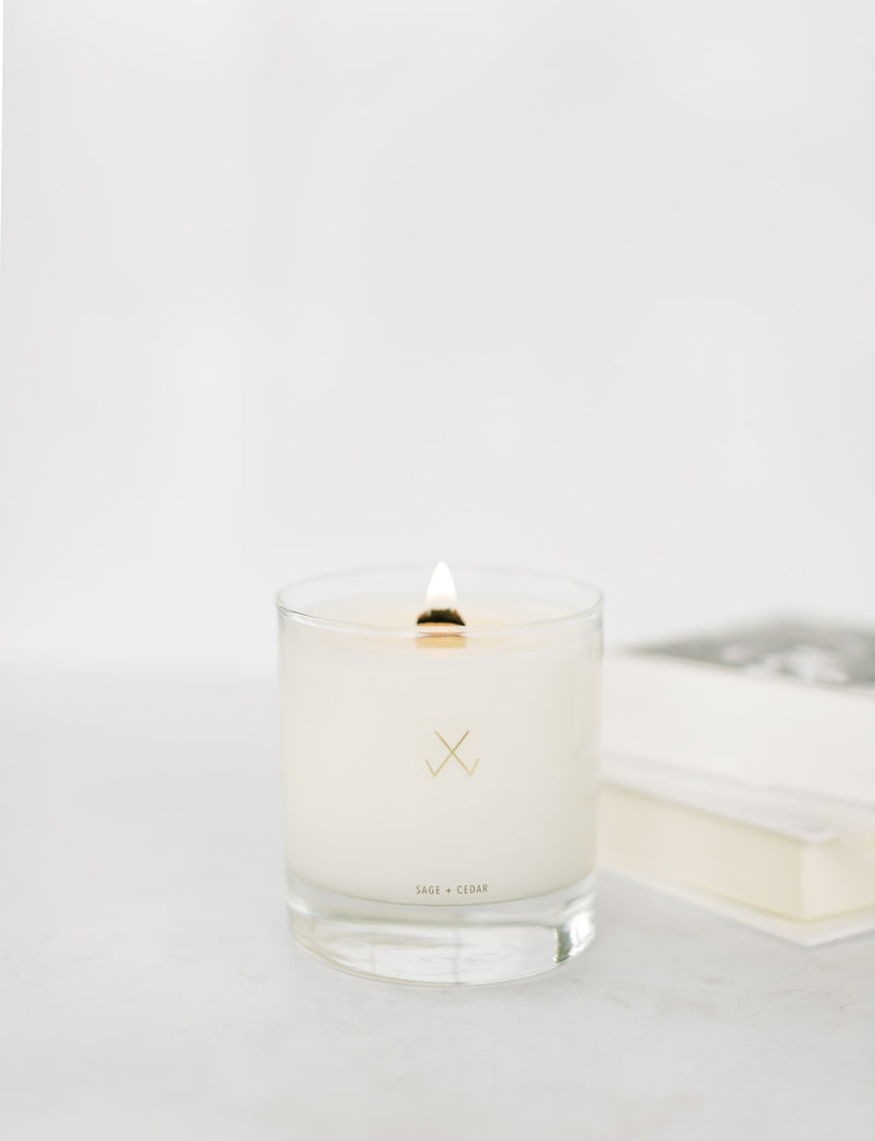 Simply Curated Woodwick Candle | Sage + Cedar