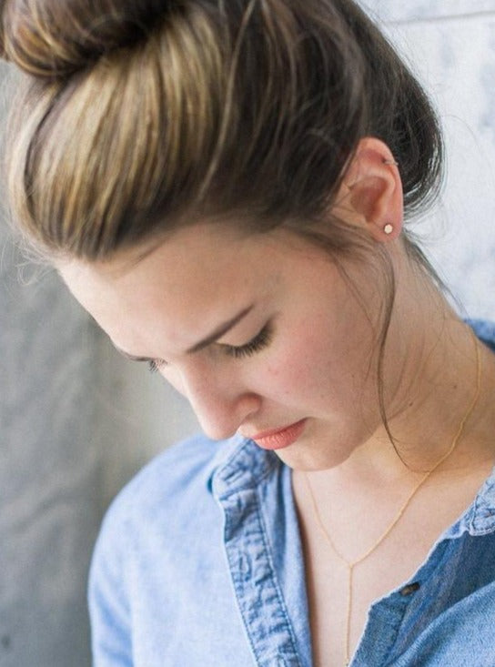 Mini Hexagon Stud Earrings - Cloth + Cabin